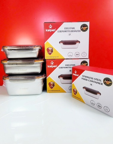 Hộp đựng thực phẩm Inox 304 dùng lò vi sóng Kalpen I6-I7-I8