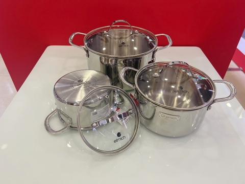 Bộ nồi Inox liền khối Elmich Trimax classic size EL2105 16,20,24cm