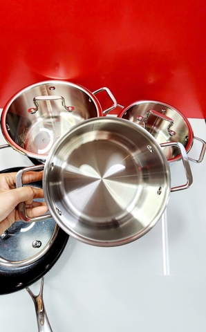 Bộ nồi Inox liền khối Elmich Trimax Classic EL2110OL size 18,20,24, chảo 26cm