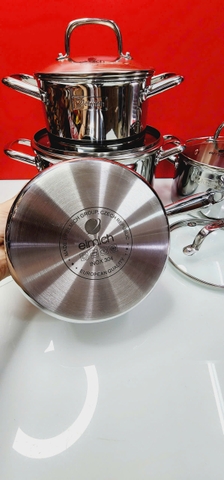 Bộ nồi inox liền khối Elmich EL2485IN01 Size 18,20,24, quánh 16cm