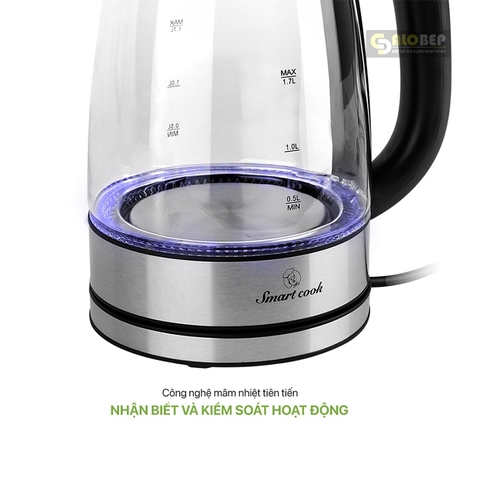 Ấm Đun Nước Siêu Tốc Thủy Tinh Smartcook Ics-3859