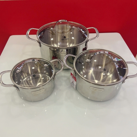 Bộ nồi Inox liền khối Elmich Trimax classic size EL2105 16,20,24cm