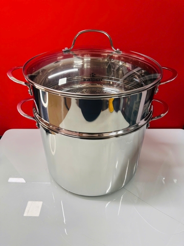 Nồi luộc gà Inox 5 lớp đáy kèm xửng Kalpen L30Pro 30cm