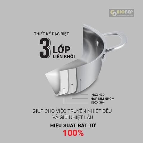 Bộ Nồi Inox 3 Lớp Liền Khối Kalpen Kazler Kz1