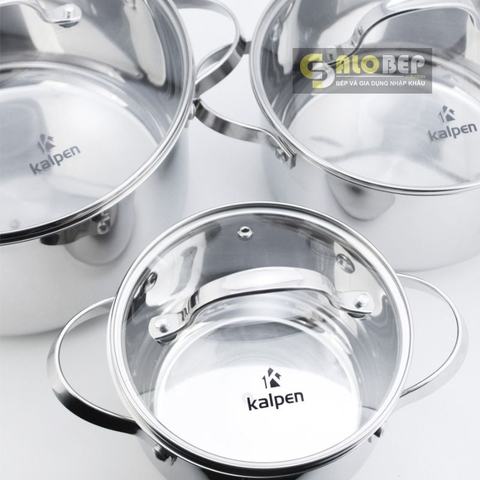 Bộ Nồi Inox 304 Cao Cấp 5 Đáy Kalpen Lermat L1