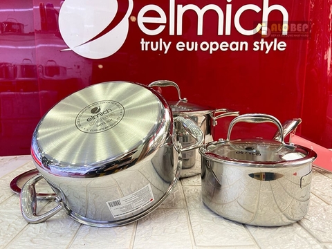 Bộ Nồi Inox Cao Cấp 3 Lớp Đáy Liền Trimax Xs El-3743 Size 16, 20, 24cm