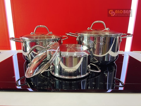 Bộ Nồi Inox Liền Khối Elmich Trimax Cz El-3833 Size 16, 20, 22cm
