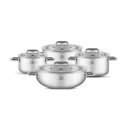 Bộ Nồi Inox Liền Khối Elmich Trimax Eco El-8002 Size 16, 20, 22, Lẩu Xào 28Cm