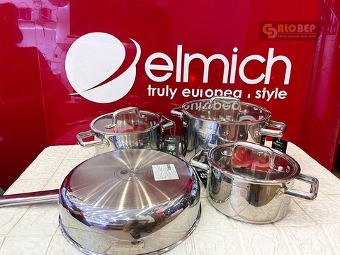 Bộ Nồi Inox Liền Khối Elmich Trimax Eco El-8003 Size 16, 18, 22, Chảo 26Cm