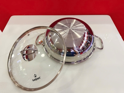 Chảo xào Inox 304 liền khối Kalpen Lager 30cm