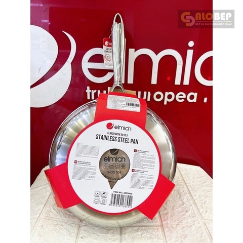 Chảo Inox 304 Sâu Lòng Đáy Từ Đúc Liền Nguyên Khối Elmich 2813Sr Size 28cm