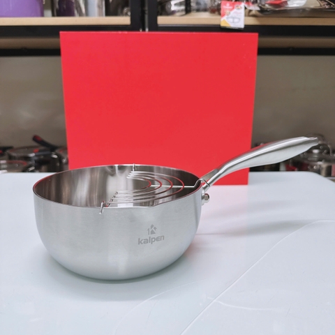 Chảo Inox 304 liền khối miệng rót Kalpen Lager Lg18,20,24,26,28