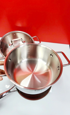 Bộ nồi inox liền khối Trimax XR EDA-1023 size 20,24cm, chảo 26cm