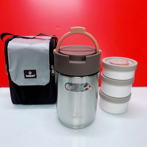 Hộp Cơm Giữ Nhiệt 3 Ngăn Inox Kalpen I1 Thể Tích 2000ml