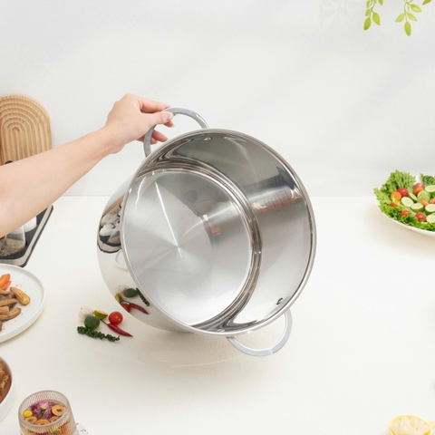 Nồi luộc gà Inox 5 lớp đáy Kalpen L30-30cm