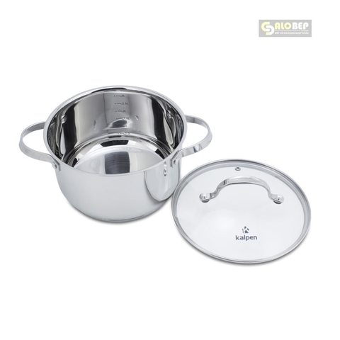 Nồi Inox 304 Cao Cấp 5 Đáy Kalpen Lermat Size 18cm