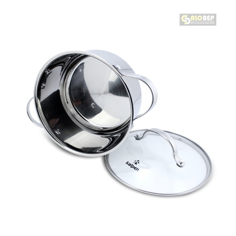 Nồi Inox 304 Cao Cấp 5 Đáy Kalpen Lermat Size 18cm