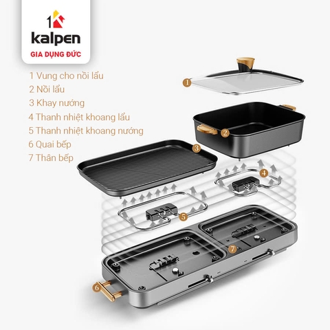 Bếp Lẩu Nướng Đa Năng Kalpen PP99- Công suất 2200W