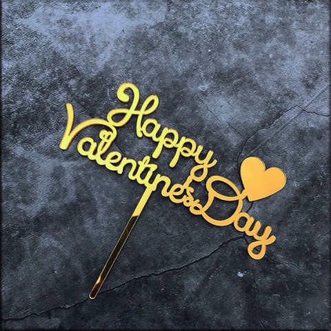 10 Thẻ Mica - Valentines - Vàng
