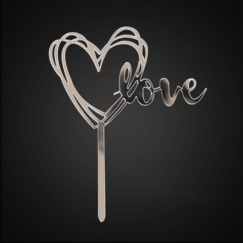 10 Thẻ Mica - Love trái tim Bạc ( Mẫu 1 )
