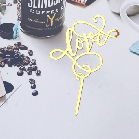 10 Thẻ Mica - Love Nghệ Thuật - Vàng