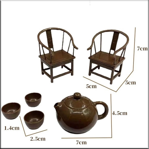 Bộ ấm trà và 2 ghế