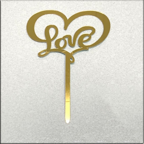 10 Thẻ Mica - Love trái tim Vàng ( Mẫu 2 )