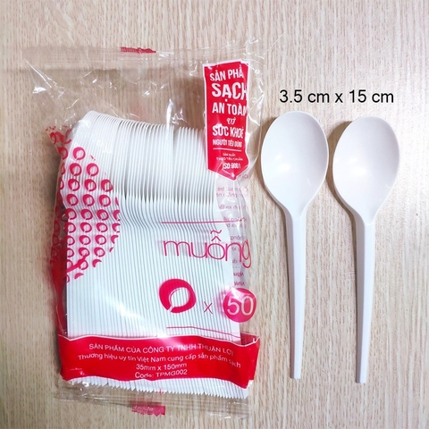 Thìa to nhựa 15cm ( Gói 50 chiếc)
