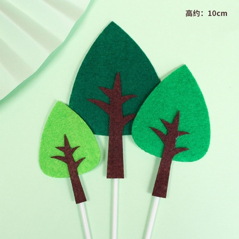 Sét 3 Cây lá nhọn - Màu xanh ( Vải dạ )