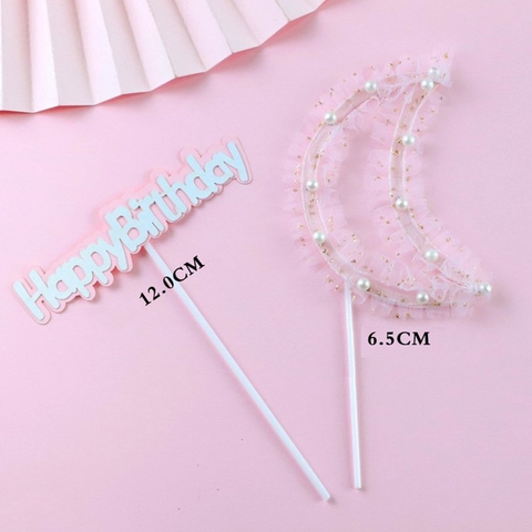 Mặt trăng ngọc trai HPBD - Hồng