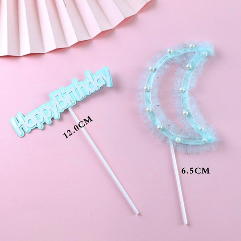 Mặt trăng ngọc trai HPBD - Xanh