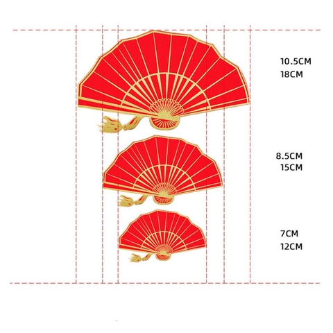 Set 3 Quạt Đỏ ( Mẫu 1 )