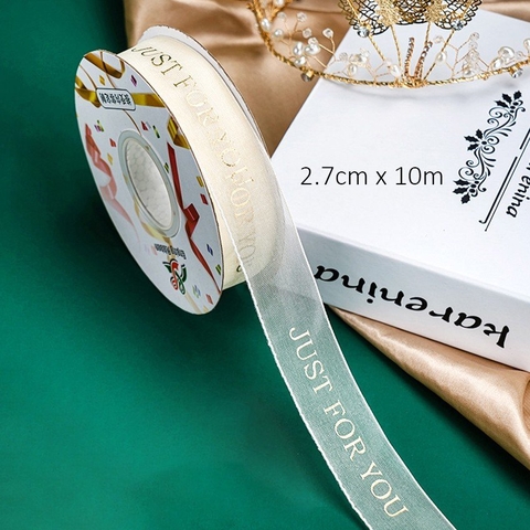 Ruybang lụa tuyết cát màu kem - JUST FOR YOU ( 2.7cm*10m )