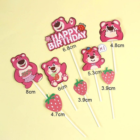 SCG - 5 Set gấu dâu và 3 quả dâu tây
