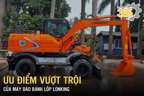 Ưu điểm vượt trội của máy đào bánh lốp Lonking