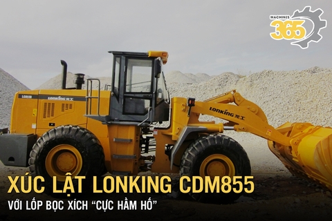 Xúc lật Lonking CDM 855 với lốp bọc xích 