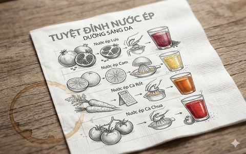 Khám phá 4 công thức nước ép chứa hàm lượng vitamin vượt trội, giúp nuôi dưỡng làn da căng mọng, đều màu và rạng rỡ tự nhiên.