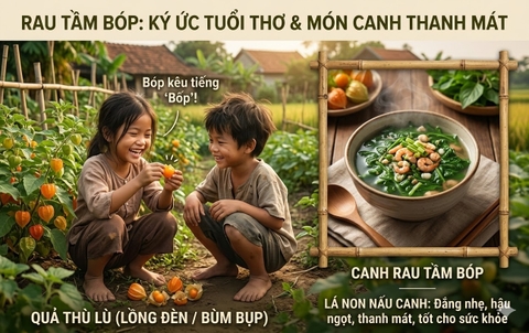 Rau tầm bóp ký ưc tuổi thơ và món canh thanh mát