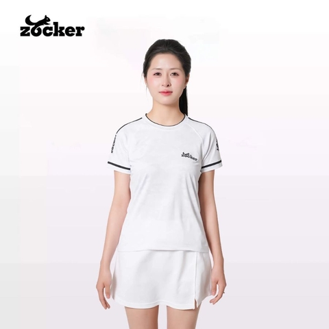 Áo Thi Đấu Pickleball Zocker JAC01 Nữ - Màu Trắng