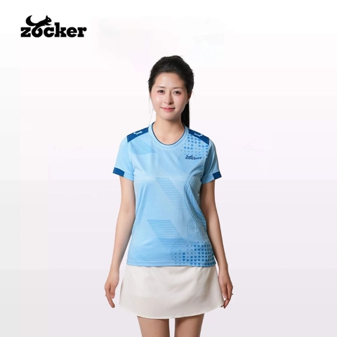 Áo Thi Đấu Pickleball Zocker F01 Nữ - Màu Xanh