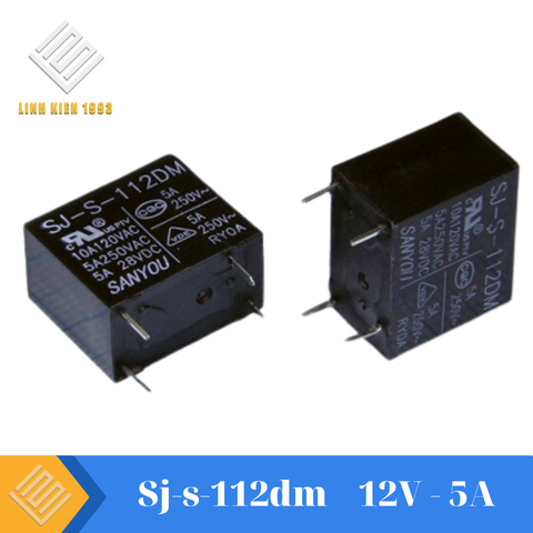 Sj-s-112dm relay 4 chân 12V 5A LOẠI TỐT