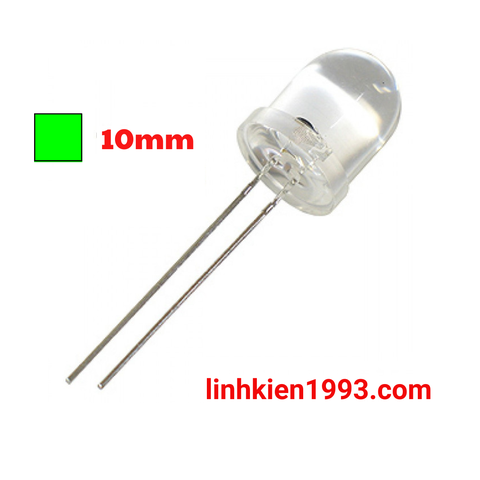 Led trong suốt màu xanh lá 10mm (Green Transparent loại tốt)
