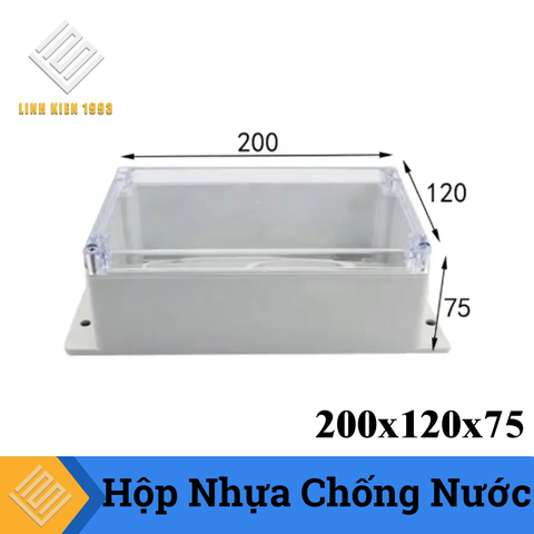 Hộp Nhựa Chống Nước 200x120x75 Có Tai Nắp Trong Suốt