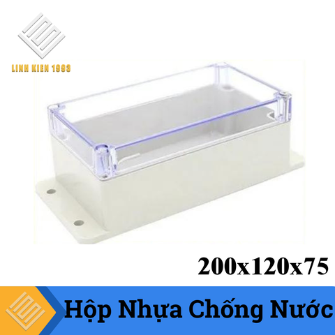 Hộp Nhựa Chống Nước 200x120x75 Có Tai Nắp Trong Suốt