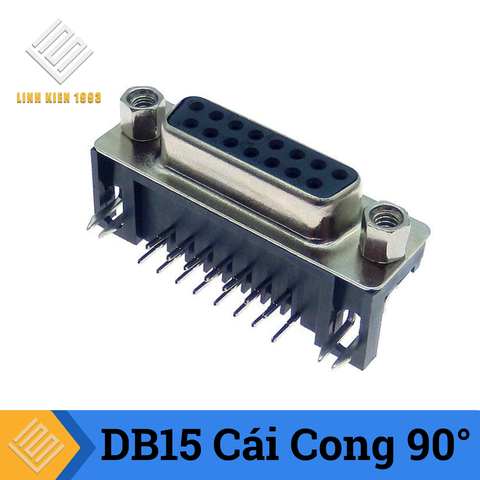 Cổng DB15 Cái 15 Chân Cong 90 Độ 2 Hàng Hàn PCB
