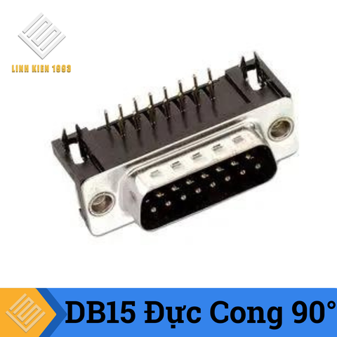 Cổng DB15 Đực 15 Chân Cong 90 Độ 2 Hàng Hàn PCB