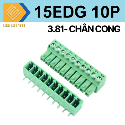 Terminal 15EDG - 10P 3.81mm chân cong