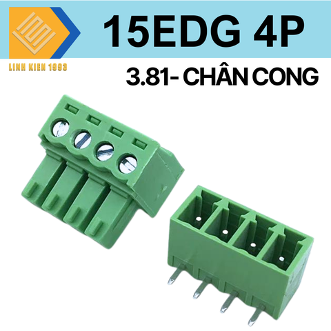 Terminal 15EDG - 4P 3.81mm chân cong