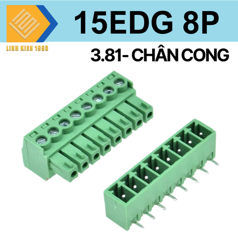 Terminal 15EDG - 8P 3.81mm chân cong