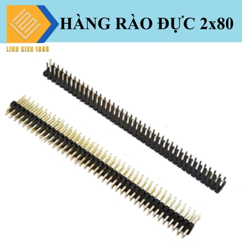 Hàng rào đực đôi 2.54mm 80 chân 2 hàng cao 11.2mm mạ vàng